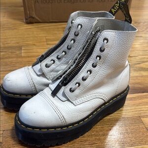 White Leather Women's Boots